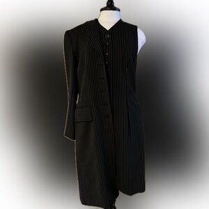 Lida Baday Wool Pinstripe Coat and Dress